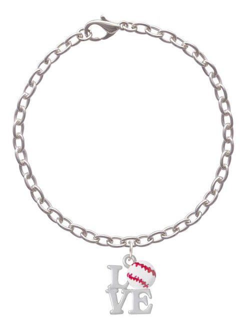 Love with Baseball Charm Bracelet