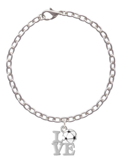 Love with Soccer Ball Charm Bracelet
