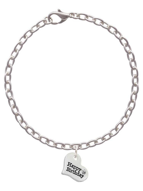 Small Happy Birthday Heart Charm Bracelet