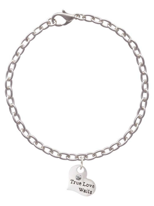 Small True Love Waits Heart Charm Bracelet