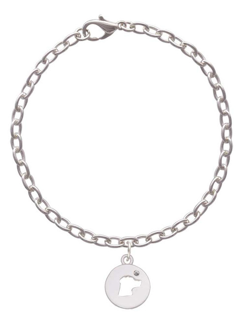 Dog Head Silhouette Charm Bracelet