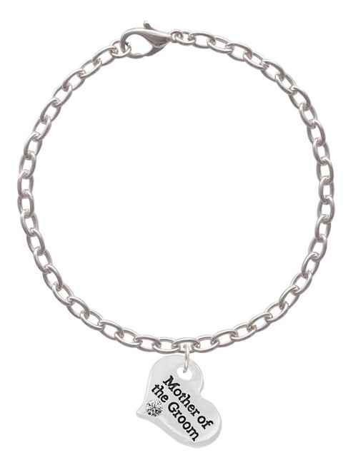 Large Mother of the Groom Heart Charm Bracelet