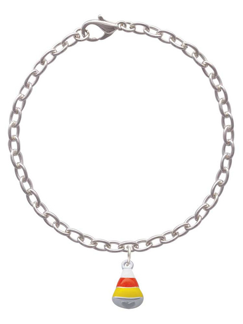 Small 3-D Enamel Candy Corn Charm Bracelet