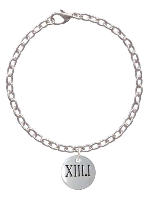 Half Marathon Roman Numeral Charm Bracelet