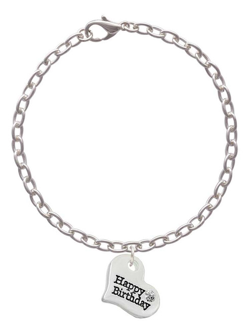 Large Happy Birthday Heart Charm Bracelet