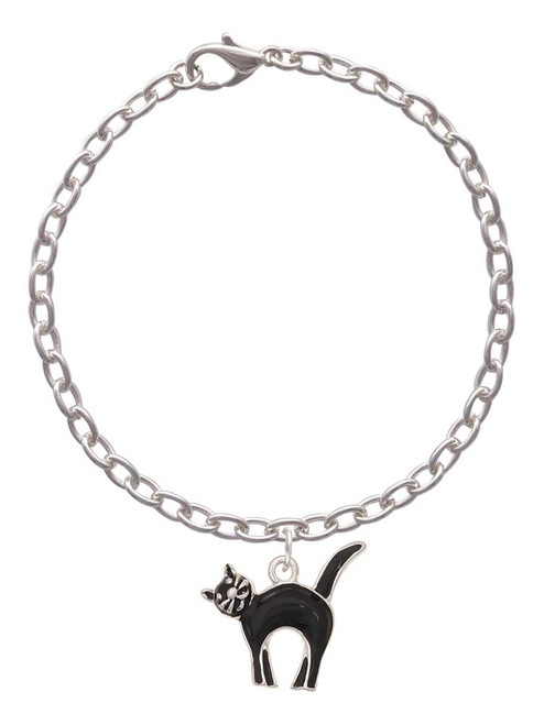 Black Standing Cat Charm Bracelet
