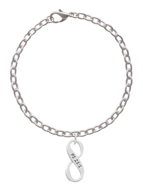 Psalm 23:1 Infinity Sign Charm Bracelet
