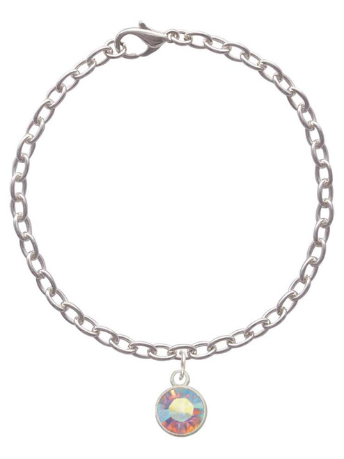 10mm Clear AB Oktant Crystal Drop Charm Bracelet