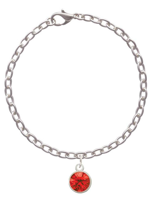 10mm Red Oktant Crystal Drop Charm Bracelet