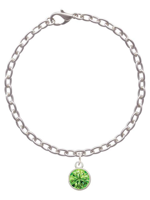 10mm Lime Green Oktant Crystal Drop Charm Bracelet