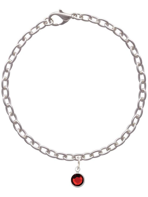 Crystal Red Channel Drop Charm Bracelet