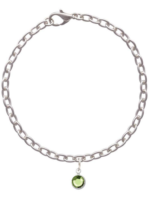 Crystal Lime Green Channel Drop Charm Bracelet