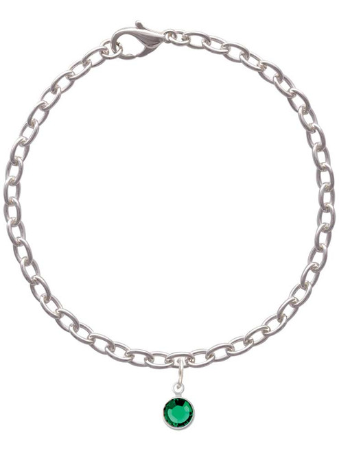Crystal Green Channel Drop Charm Bracelet