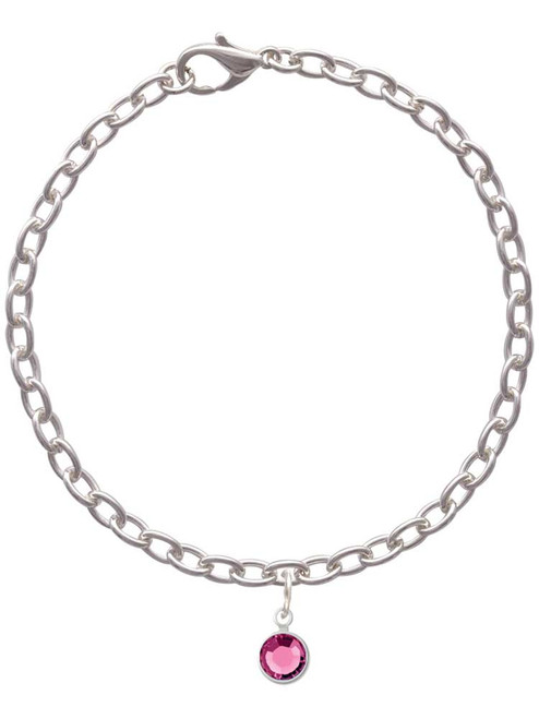 Crystal Hot Pink Channel Drop Charm Bracelet