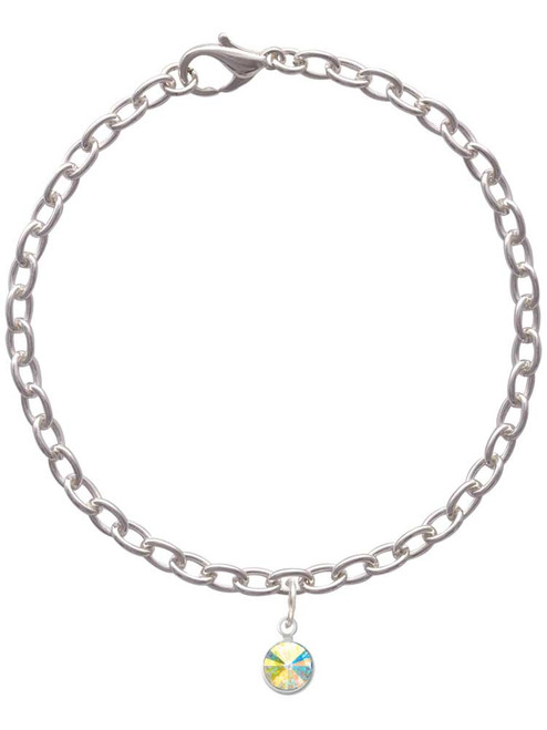 Crystal Clear AB Channel Drop Charm Bracelet