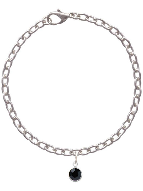Crystal Black Channel Drop Charm Bracelet