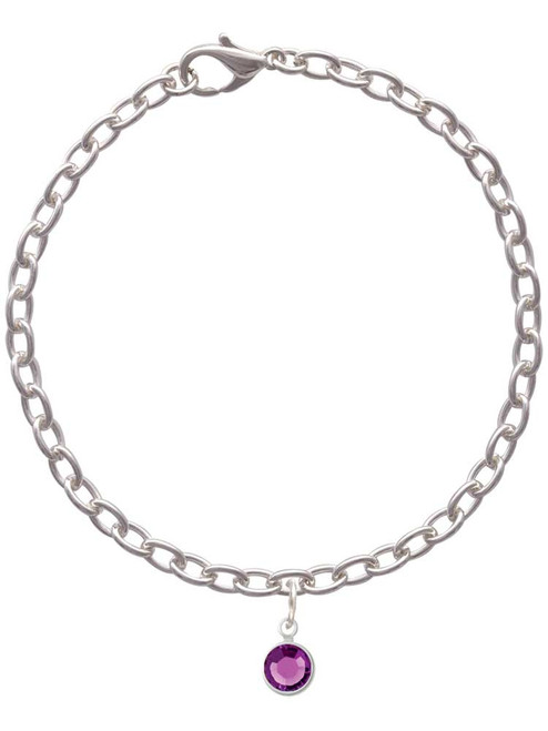 Crystal Purple Channel Drop Charm Bracelet