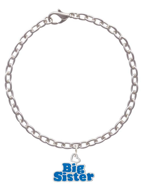 Royal Blue ''Big Sister'' with Heart Charm Bracelet