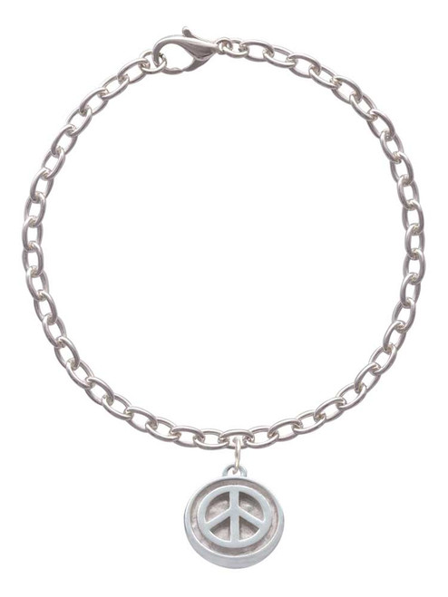 Peace Sign - Round Seal Charm Bracelet