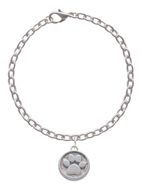 Paw - Round Seal Charm Bracelet