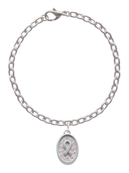 Awareness Ribbon - Oval Seal Charm Bracelet