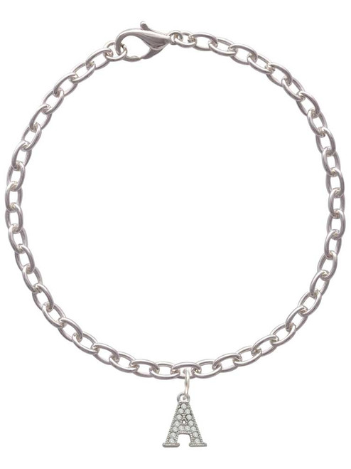 Small Crystal Initial - A - Charm Bracelet