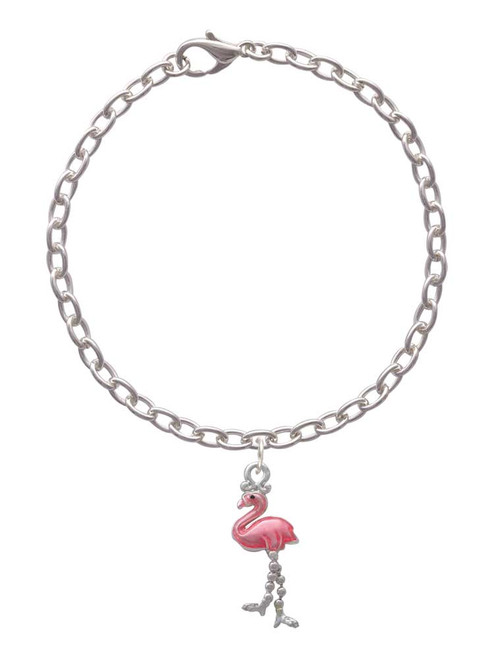 Flamingo with Dangle Legs Charm Bracelet