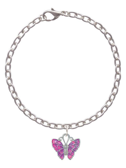 Hot Pink & Purple Butterfly Charm Bracelet