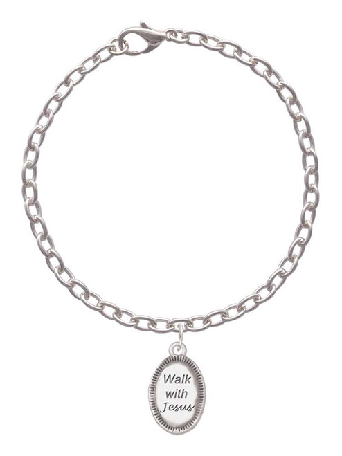 Walk with Jesus Oval Charm Bracelet