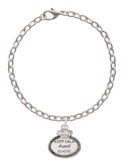 Keep Calm Aunt is Here Charm Bracelet
