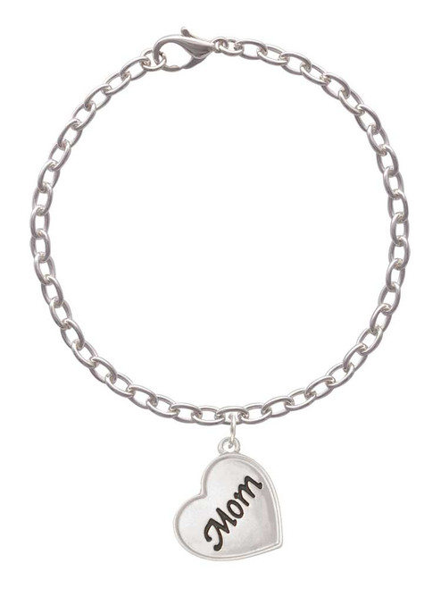 Script Mom Heart Charm Bracelet