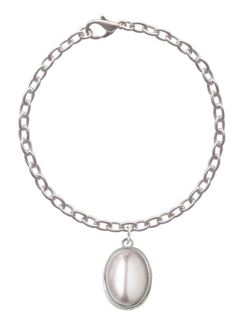 Small Grey Imitation Pearl Charm Bracelet