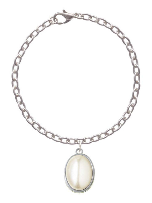 Small Cream Imitation Pearl Charm Bracelet