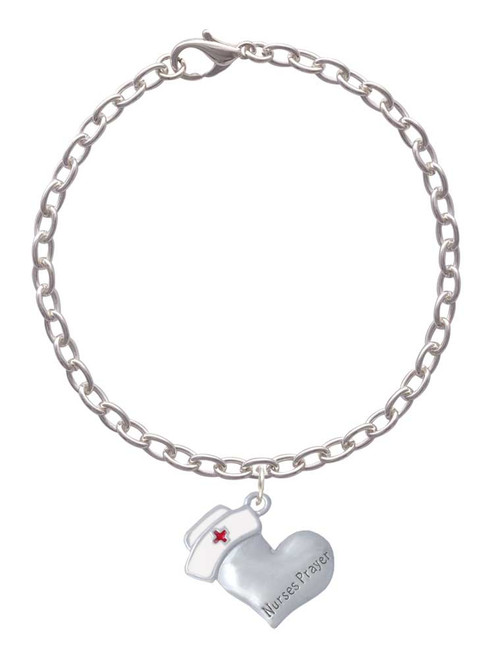 Nurse's Prayer Heart - Healing Hand Charm Bracelet