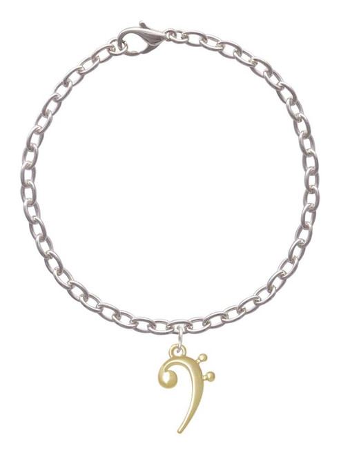 Bass Gold Tone Clef Charm Bracelet