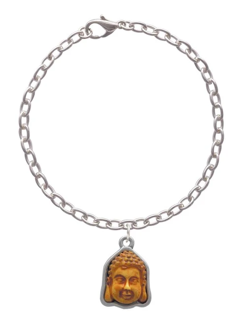 Resin Buddha Head in Frame Charm Bracelet
