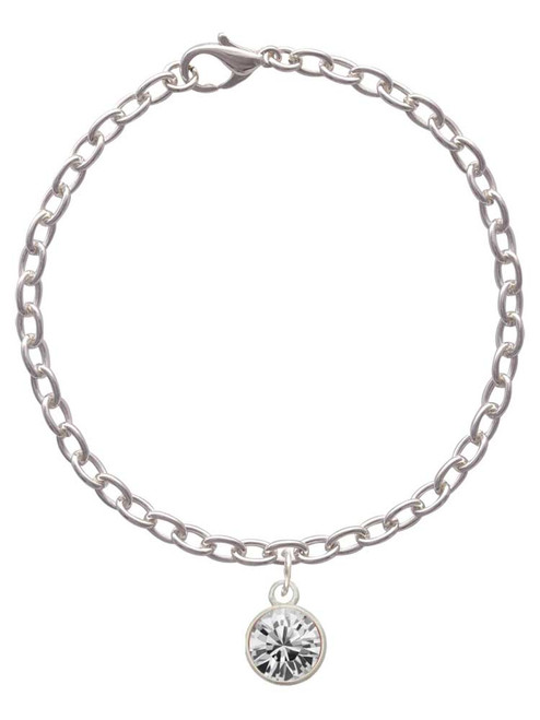 10mm Clear Crystal Drop Charm Bracelet