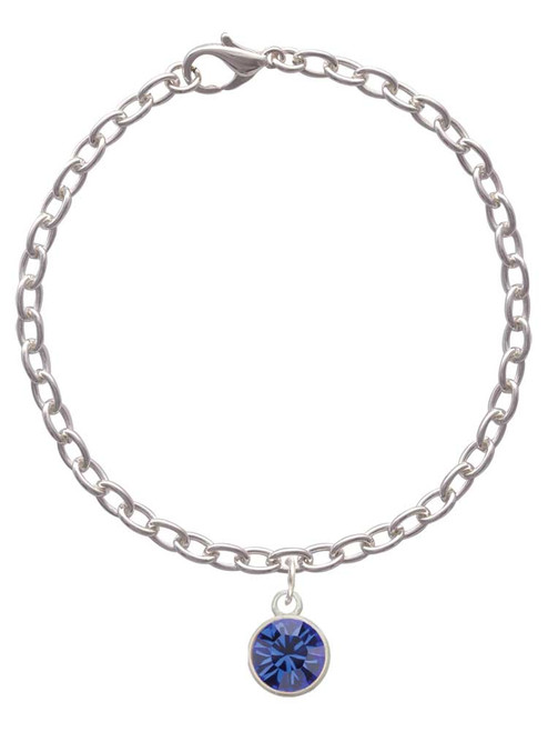 10mm Blue Crystal Drop Charm Bracelet