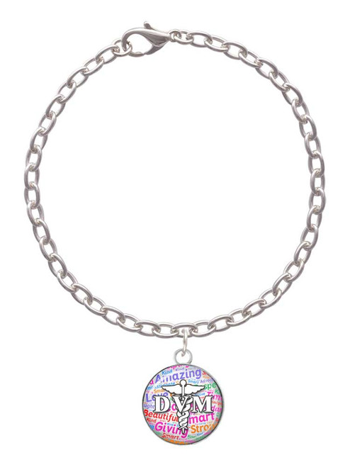 Domed Multi Color DVM Charm Bracelet