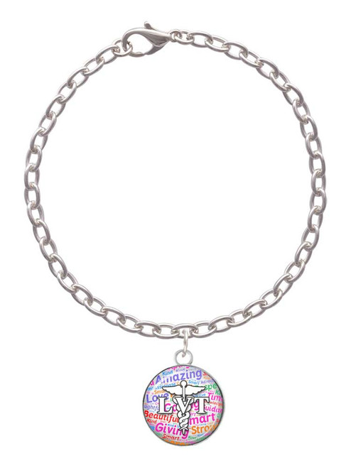 Domed Multi Color LVT Charm Bracelet
