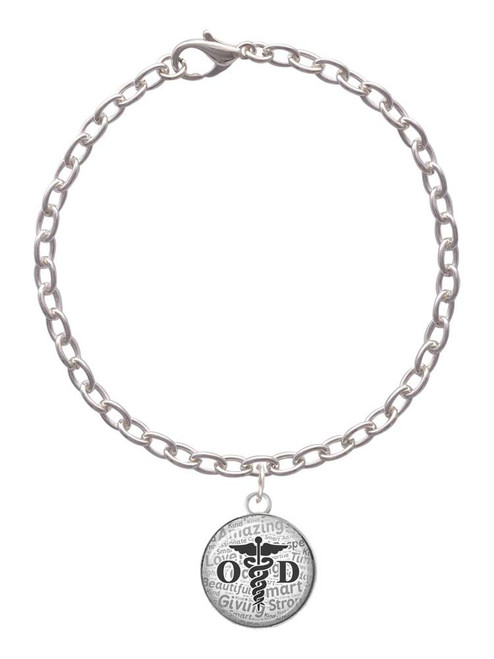 Domed Black OD Charm Bracelet