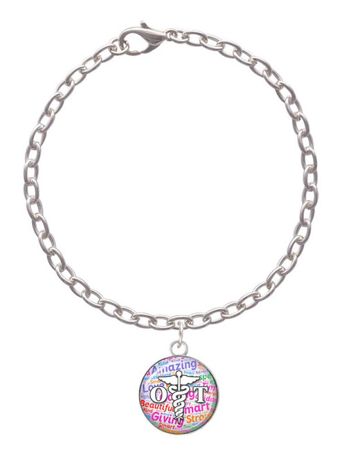 Domed Multi Color OT Charm Bracelet