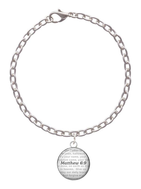 Domed Matthew 6:9 Charm Bracelet