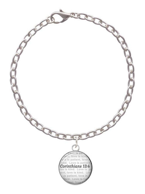 Domed Corinthians 13:4 Charm Bracelet