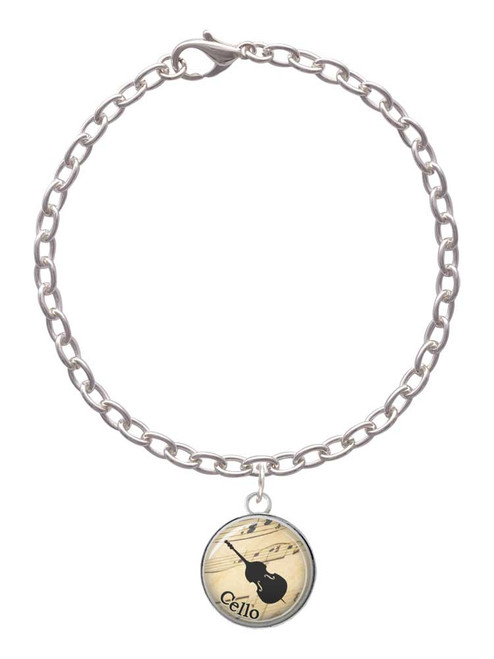 Domed Music - Cello Charm Bracelet