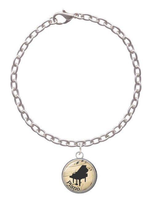Domed Music - Piano Charm Bracelet