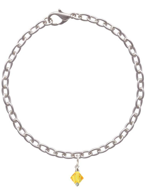 Sunflower - 6mm Crystal Bicone Charm Bracelet