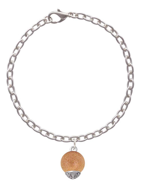 12mm Stardust Round Rose Gold Tone Spinner Charm Bracelet