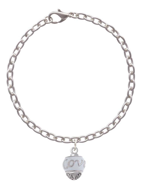 Love on White Spinners Charm Bracelet