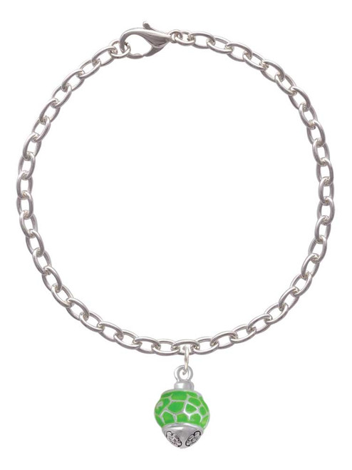 Lime Green Giraffe Print Spinner Charm Bracelet